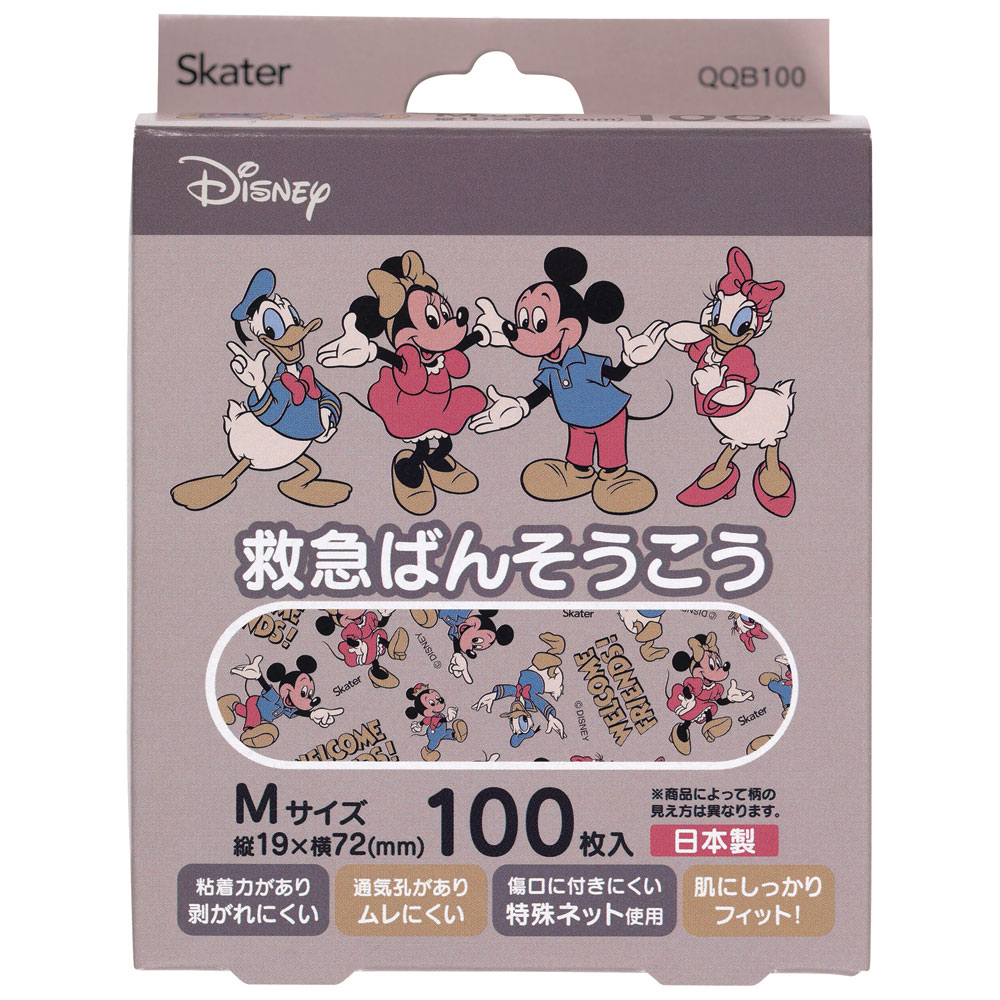 救急ばんそうこう Mサイズ/100枚ミッキー&フレンズ/QQB100_4973307577703/スケーター