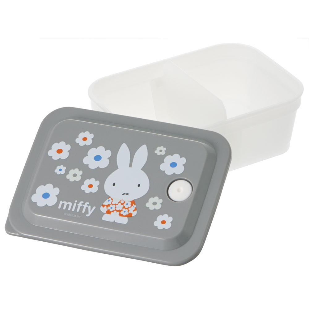 抗菌 パッキン 一体型 ふわっと 保存容器 [450ml]　ミッフィー モノトーン　// 銀イオン Ag+ 食品 食材 おかず 作り置き 電子レンジ 食洗機 ふんわりフタ かわいい キャラクター うさこちゃん miffy 4973307572579 PAS5AG スケーター