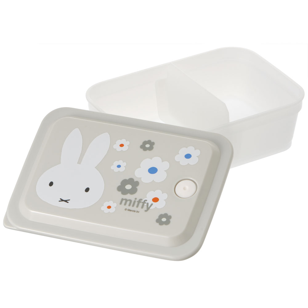 抗菌 パッキン 一体型 ふわっと 保存容器 [600ml]　ミッフィー モノトーン　// 銀イオン Ag+ 食品 食材 おかず 作り置き 電子レンジ 食洗機 ふんわりフタ キャラクター うさこちゃん miffy 4973307572586 PAS6AG スケーター