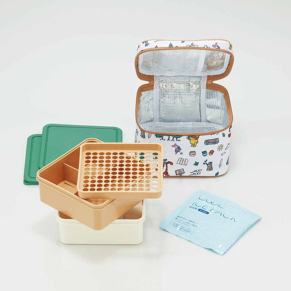 【送料無料】ピクニック ランチボックス ピクニックセット お弁当箱 ファミリーサイズ 保冷剤 バッグ スケーター KCPC2 くまのプーさん プーさん Pooh 女性 レディース【大容量 セット 行楽 弁当箱 アウトドア 保冷バッグ】