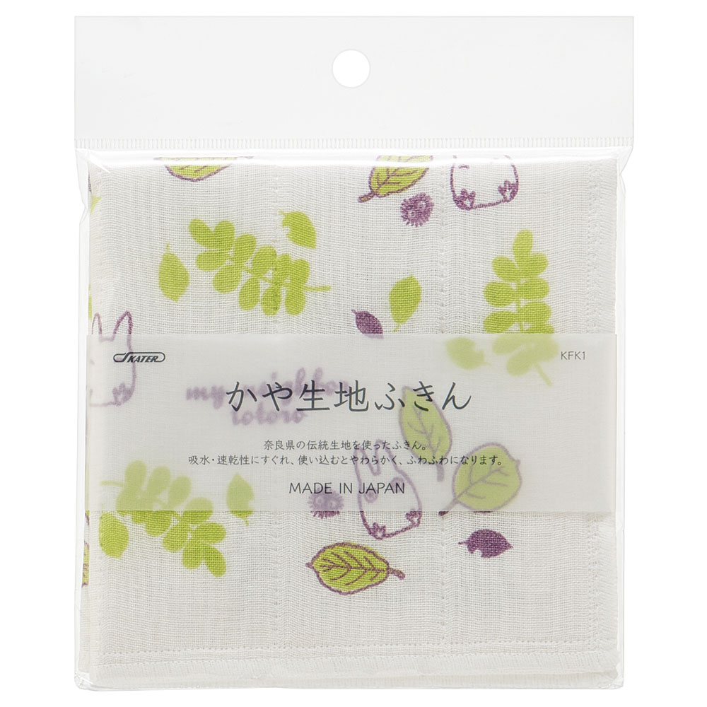 【メール便対象品】 かや生地 ふきん 台拭き 30×30cm キャラクター 台所 キッチン 用品 食器拭き スケーター skater KFK1 となりのトトロ 小トトロ totoro スタジオジブリ 女性