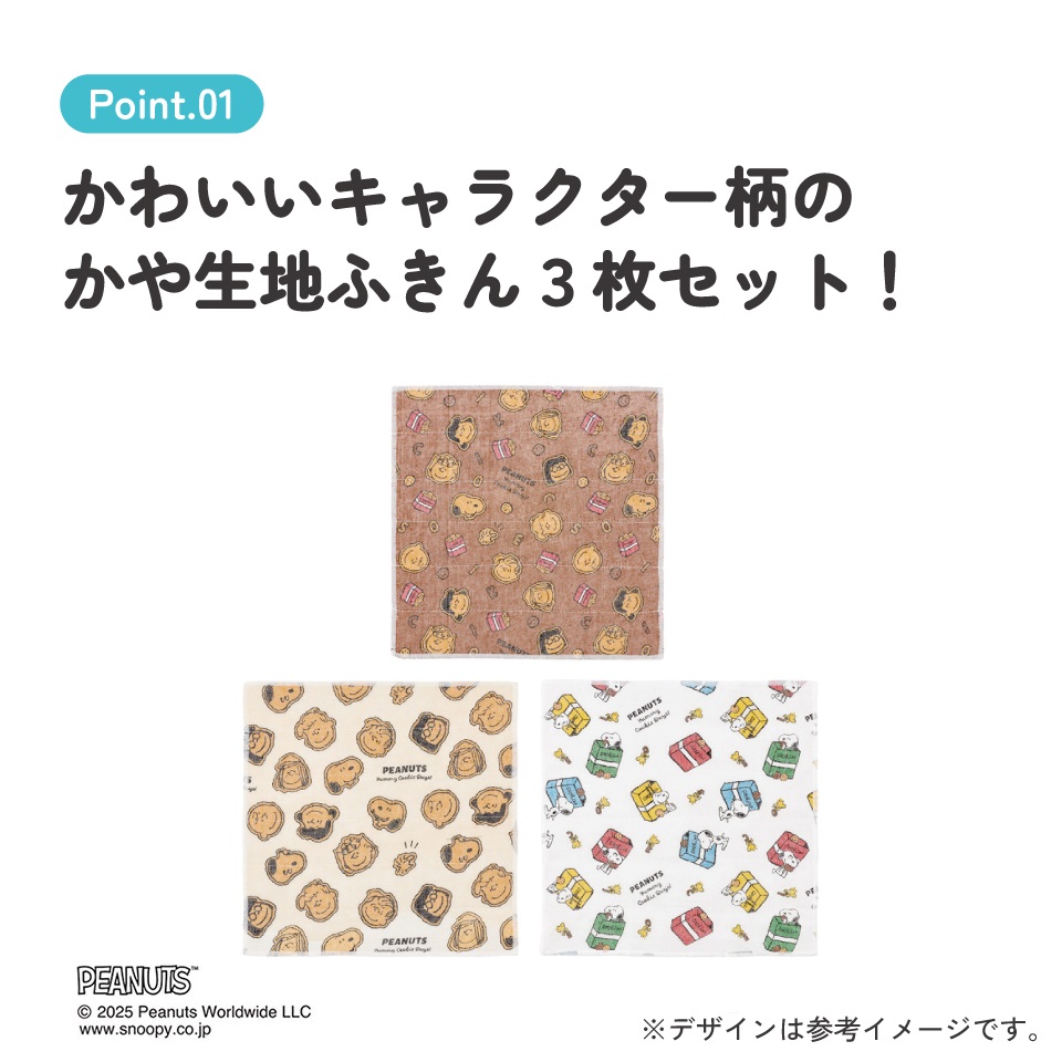 スケーター かや生地 ふきん 3枚 セット フキン キッチンクロス かや織り キャラクター skater KFKC3 スヌーピー クッキー SNOOPY ピーナッツ 女性【油汚れ 食器 食器拭き 生地 タオル 吸水 布巾 台所】