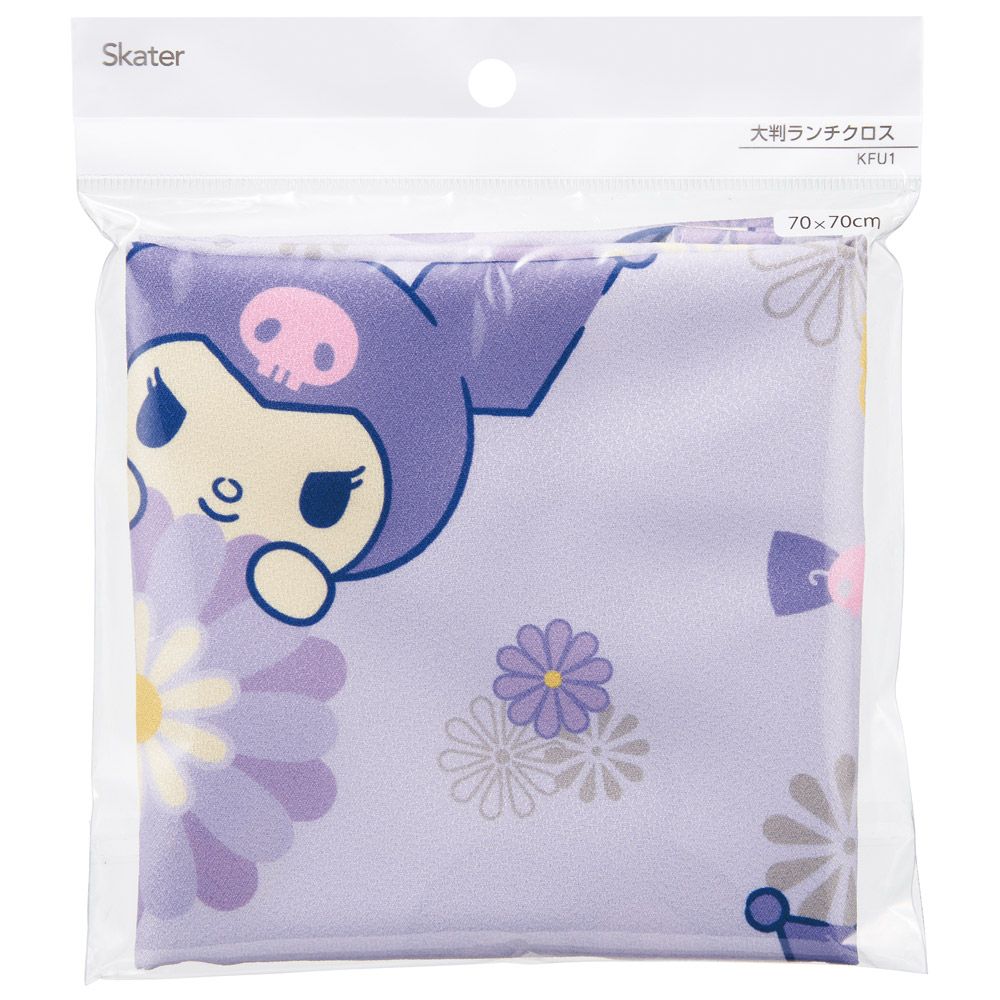 スケーター 大判 ランチクロス 70cm お弁当 包み ランチボックス ポリエステル おしゃれ skater KFU1 クロミ クロミちゃん サンリオ 和柄　和風 菊 女の子和【持ち運び 洗濯可 便利 オシャレ キャラクター】