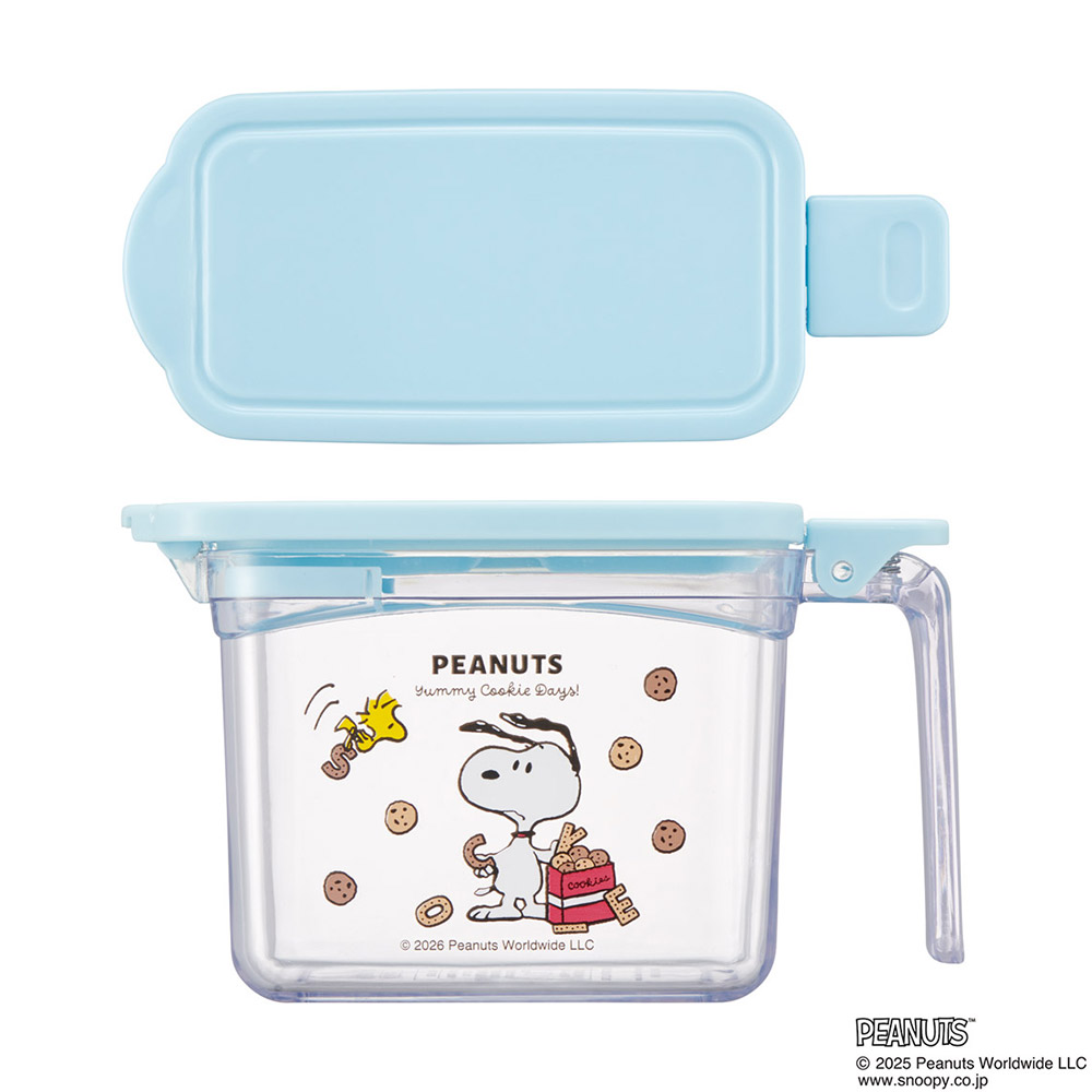スケーター ワンプッシュ 調味料ポット 380ml 調味料入れ 砂糖入れ 塩入れ 調味料ケース 容器 skater KHP1 スヌーピー クッキー SNOOPY ピーナッツ 女性【調味料 かわいい 使いやすい 小さじ スプーン付き】