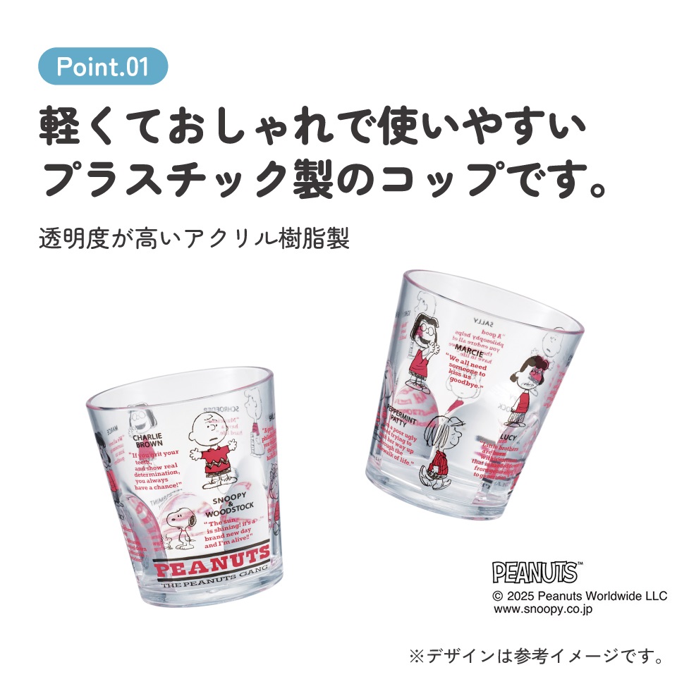 スケーター アクリル コップ 割れにくい 280ml プラスチック 子供 キッズ キャラクター skater KSA4J GANG スヌーピー SNOOPY ピーナッツ 女性【透明 クリア アクリルコップ 洗面所 タンブラー】