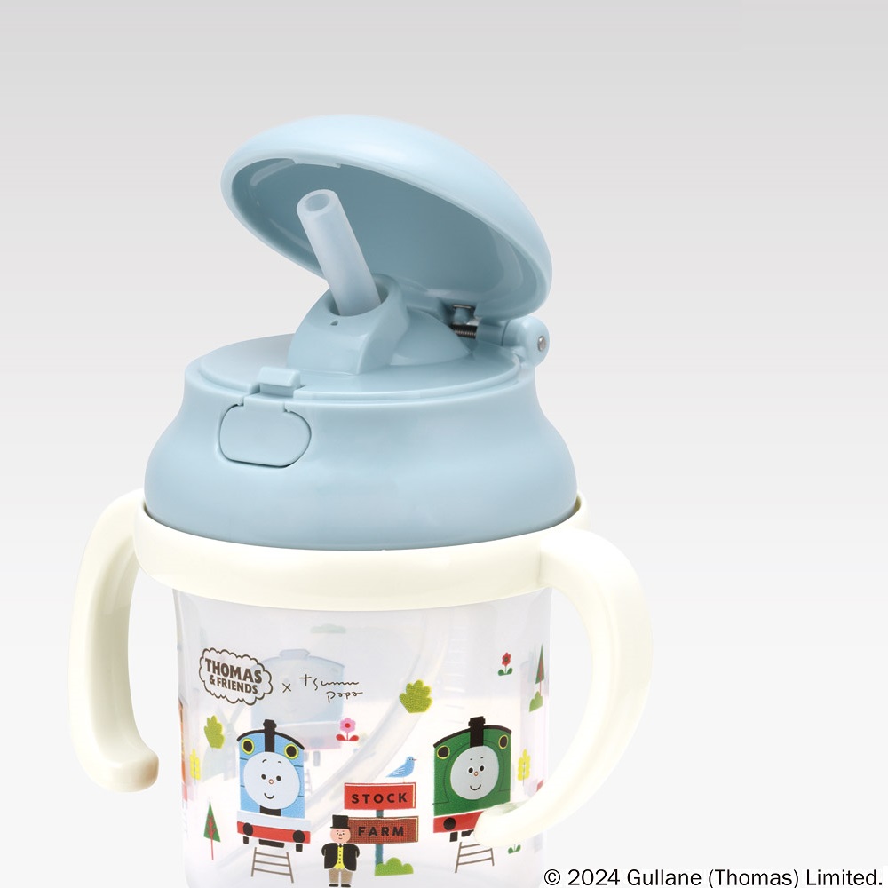 ストローマグ 230ml 両手 ストロー マグ ベビーマグ ワンタッチ キャラクター skater スケーター KSH2 トーマス×つむぱぱ きかんしゃトーマス 男の子【かわいい 8ヶ月 ベビー コップ カップ ストローボトル】