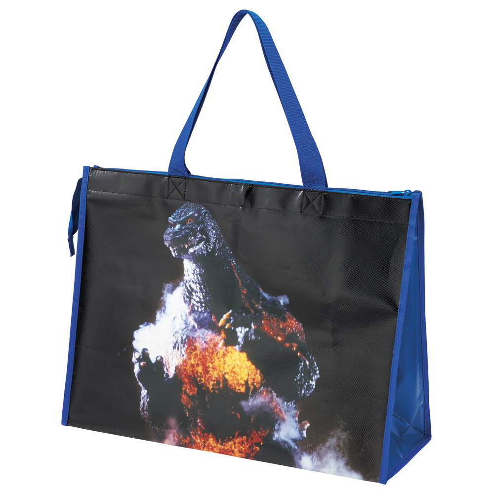 レジャーシート 生地 トート バッグ L トートバッグ 撥水 手提げ キャラクター skater スケーター KVB3 ゴジラ 1995 Godzilla グッズ【撥水加工 撥水大きめ レジャー ファスナー 大容量 カバン】