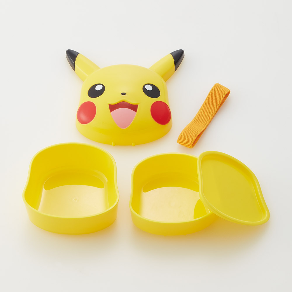 スケーター ダイカット 弁当箱 ランチボックス 中子 ベルト付き 顔型 キャラクター かわいい skater LBD3 ポケットモンスター ポケモン ピカチュウ 25年 男の子【おもしろランチ 弁当子供用 可愛い ランチ 小物入れ 】