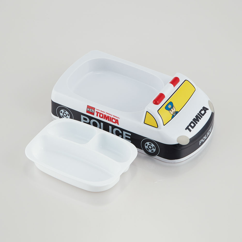 【送料無料】抗菌 ダイカット ランチ プレート 食器 皿 お子様 仕切り 2WAY こども スケーター skater LUPD3AG トミカ パトカー tomica 車 くるま 男の子 男子 男児【可愛い キッズ 子ども 子供 こども お皿】