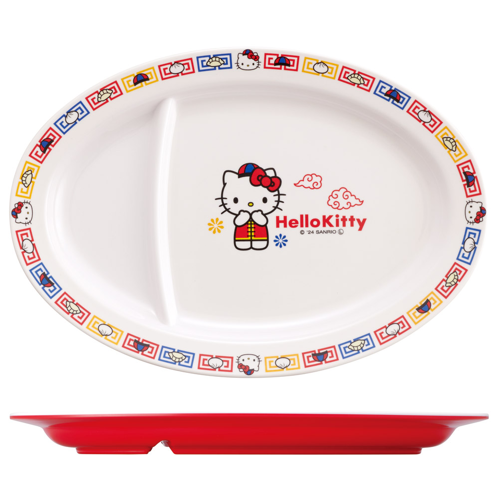メラミン製 ギョーザ皿 餃子 皿 さら 中華 お家 おうち ご飯 食器 かわいい スケーター skater MCH3 キティ ハローキティ キティちゃん 女の子【チャイナ グッズ メラミン 食洗機可】