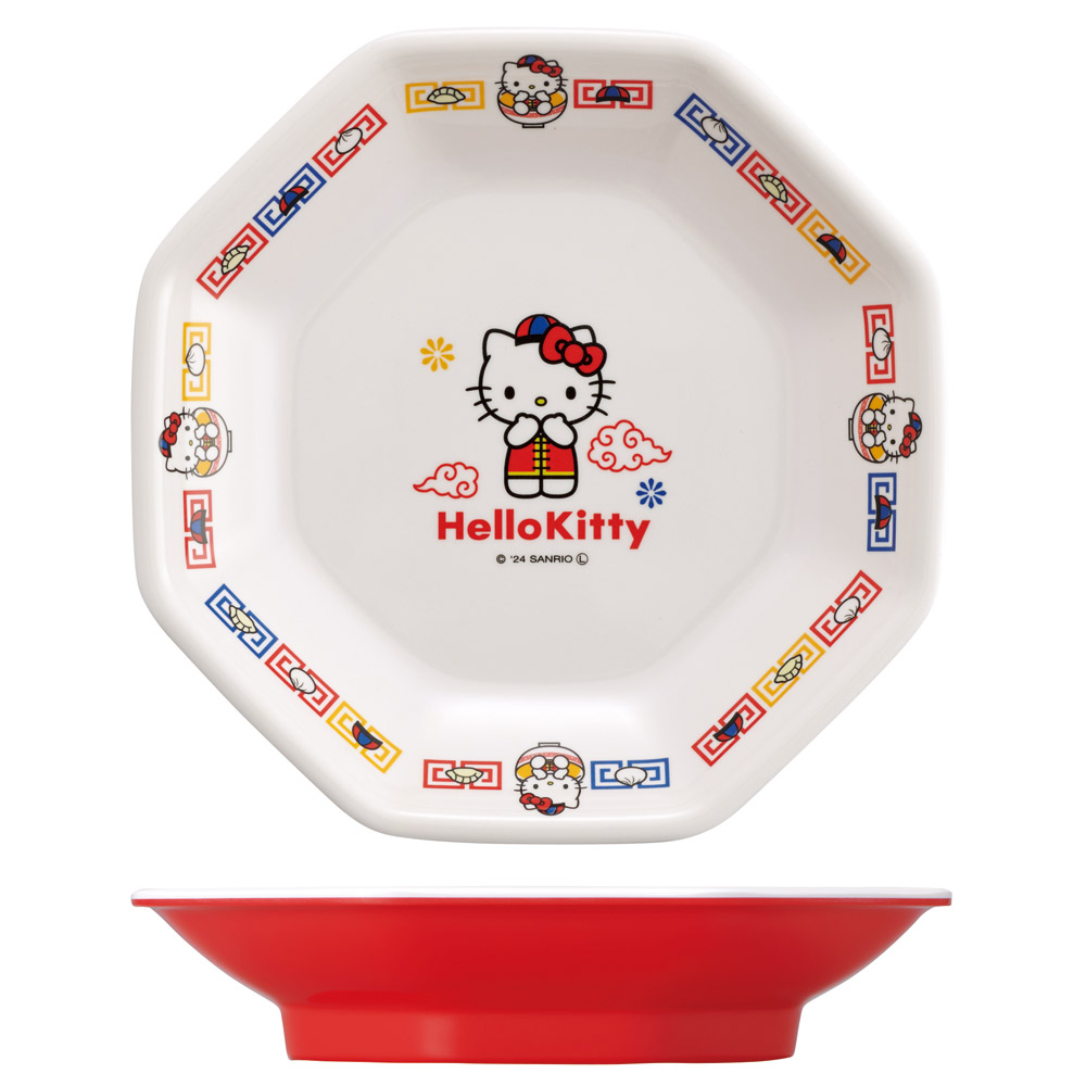 メラミン製 チャーハン 皿 中華 おうち お家 ご飯 食器 ランチ キャラクター スケーター skater MCH6 キティ ハローキティ キティちゃん 女の子【チャイナ グッズ メラミン 食洗機可】