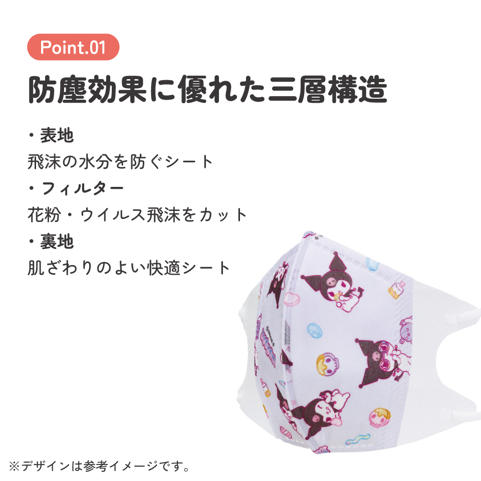 スケーター キッズマスク 子供 マスク 不織布 立体マスク 子供用マスク 立体 25枚 キャラクター skater MSKS25 クロミ クロミちゃん サンリオ 女の子 女子【かわいい 不織布マスク 息がしやすい 幼児 幼稚園】