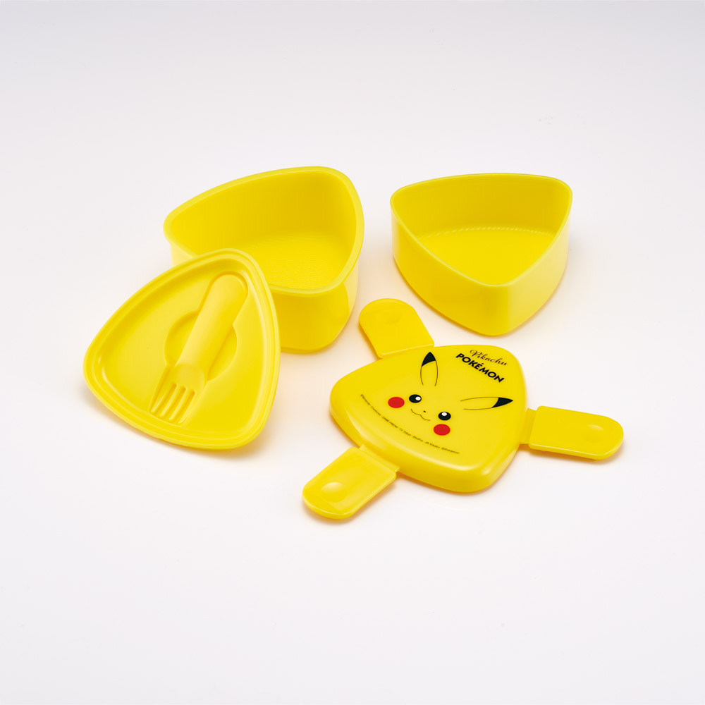 抗菌 三角 おにぎり お弁当箱 二段 500ml レンジ対応 かわいい 子供 スケーター skater ONWT1AG ポケットモンスター ポケモン ピカチュウ フェイス 23年 男の子