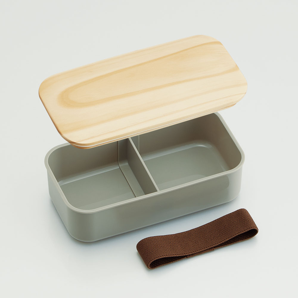弁当箱 400ml 1段 木蓋 ランチベルト 食洗機 レンジ 対応 ランチボックス スケーター skater PAL5FK モーブグレー グレー 灰色