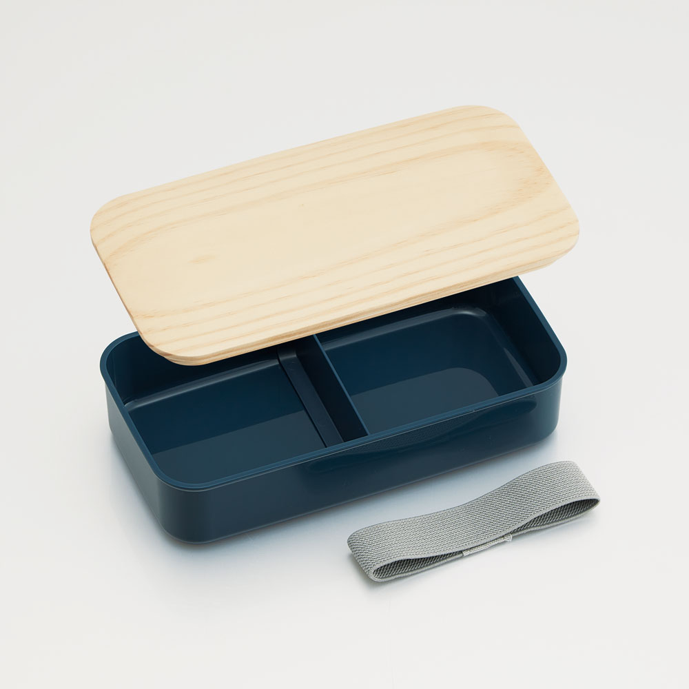 弁当箱 630ml 1段 木蓋 ランチベルト 食洗機 レンジ 対応 ランチボックス スケーター skater PAL8FK ミッドナイトブルー ブルー 青