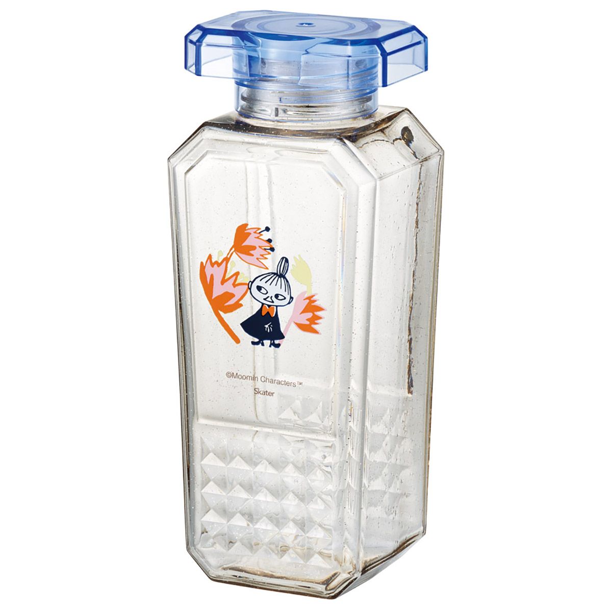 スケーター 香水瓶風 水筒 530ml 直飲み ウォーター ボトル プラスチック おしゃれ かわいい skater PDFB5 ムーミン Moomin リトルミイ フラワー【キラキラ ダイヤカット キッズ 子供 大人 可愛い】