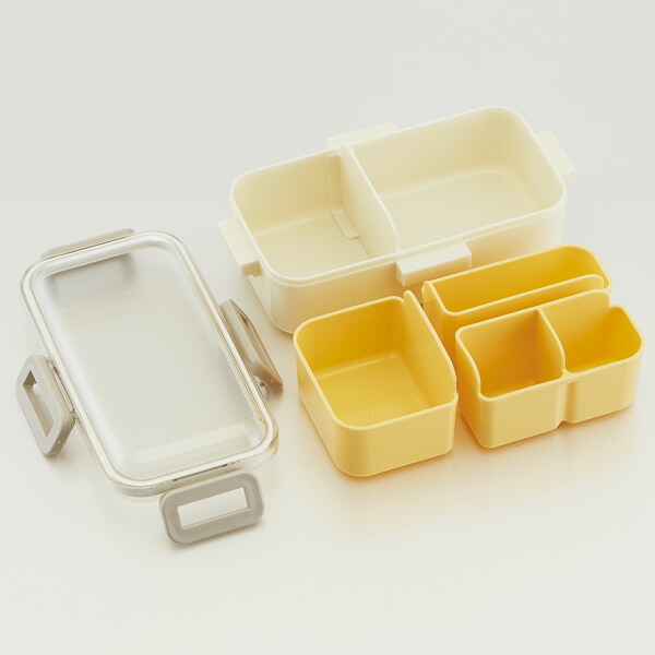 おかずがつぶれにくい ふわっと弁当箱(中子仕切付) 1段/530ml ベーシック/PFLB6S_4973307522383