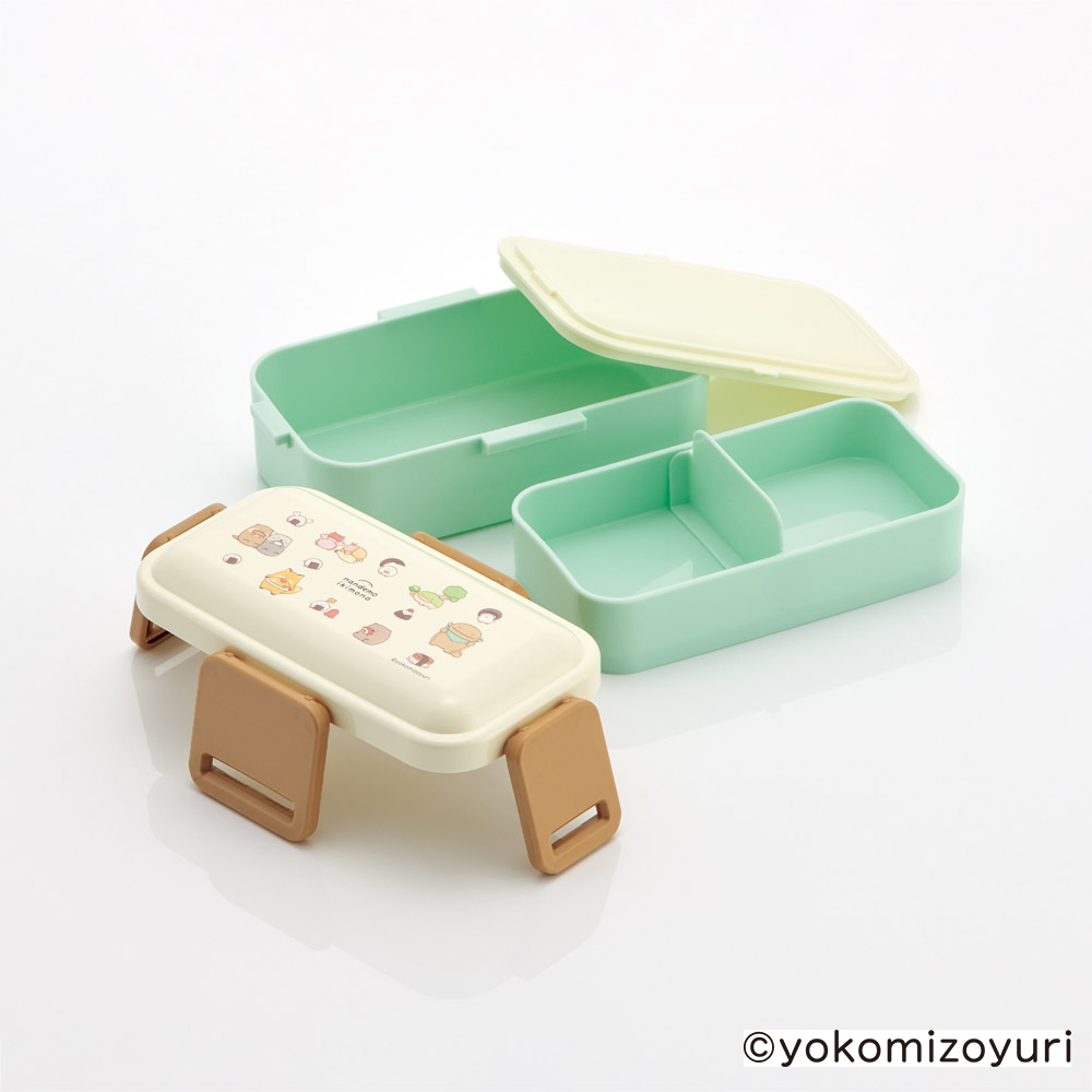 おかずがつぶれにくい抗菌ふわっとフタ弁当箱 2段/600ml なんでもいきもの/PFLW4AG_4973307693687