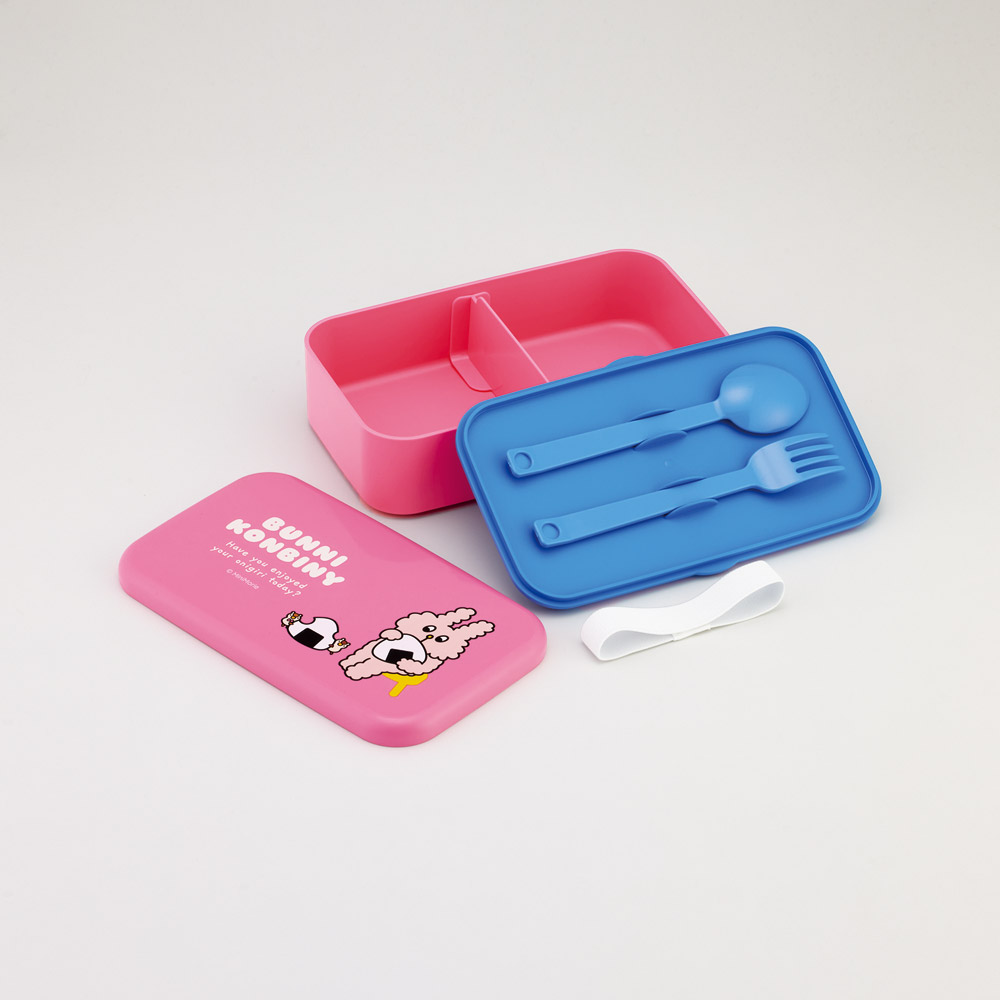 カトラリー付き 弁当箱 1000ml 1段 ランチボックス お弁当 スプーン フォーク スケーター skater PLB10SF バニーコンビニ BUNNI KONBINY うさぎ グッズ