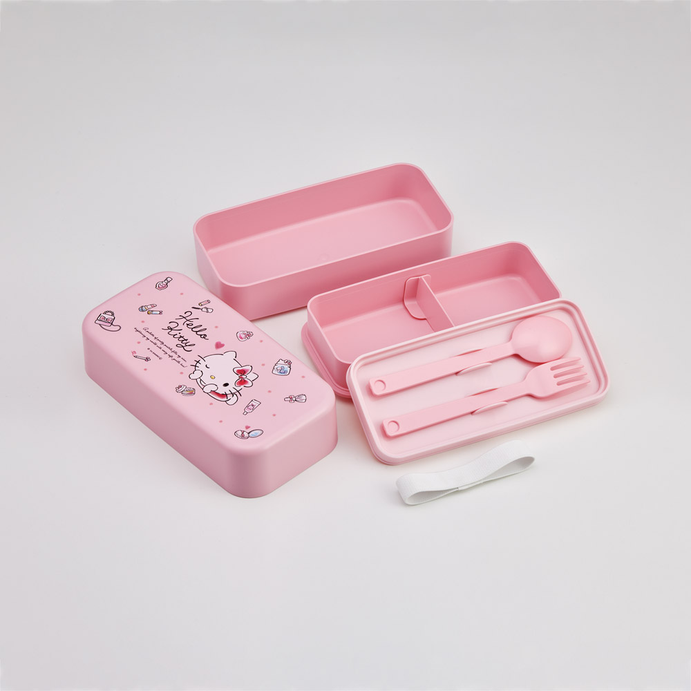 環境に配慮した ランチボックス 1000ml 2段 お弁当箱 カトラリー付き 大人 skater スケーター PLB10WSB キティ ハローキティ キティちゃん 女の子