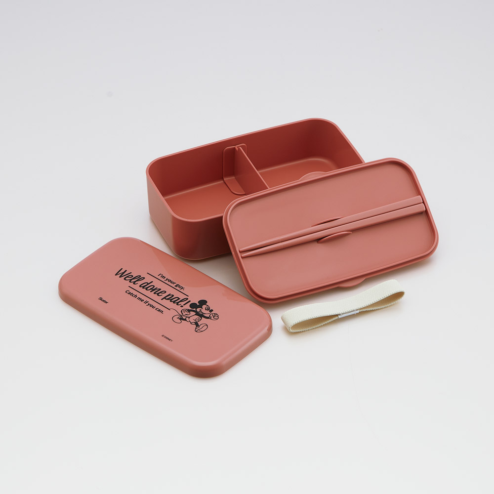 箸付き 弁当箱 600ml 1段 ランチボックス お弁当 16.5cm 大人 子供 バイオマス スケーター skater PLB6HB ミッキーマウス ミッキー Mickey 男の子 女の子