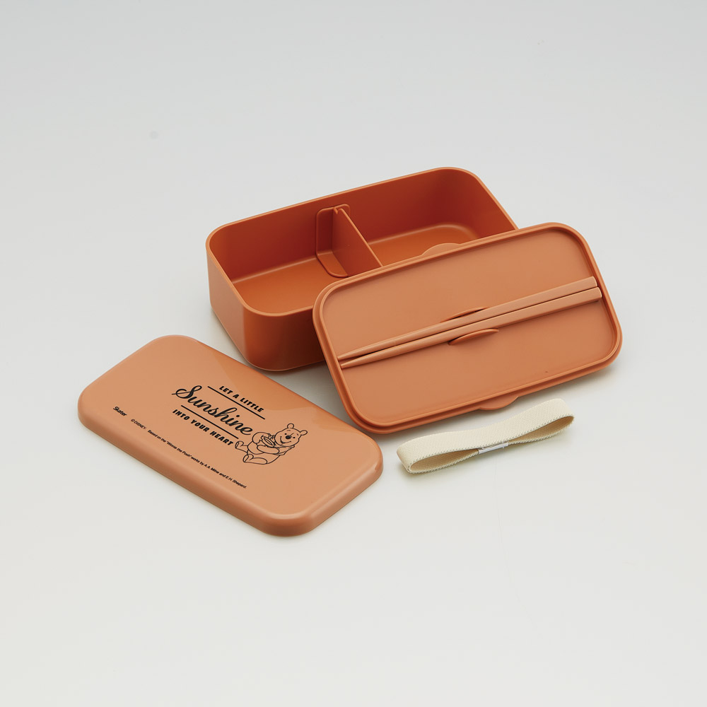 箸付き 弁当箱 600ml 1段 ランチボックス お弁当 16.5cm 大人 子供 バイオマス スケーター skater PLB6HB くまのプーさん プーさん Pooh 女性 レディース