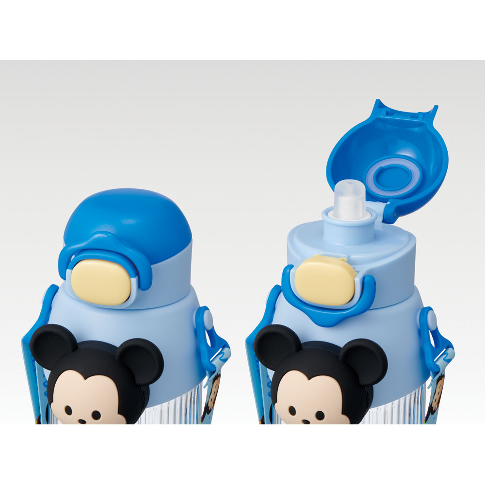 【送料無料】立体 マスコット 付き ストロー ボトル 水筒 590ml 子供 キッズ かわいい スケーター skater PMSHP6 ディズニー ツムツム ミッキー Disney 男の子 女の子