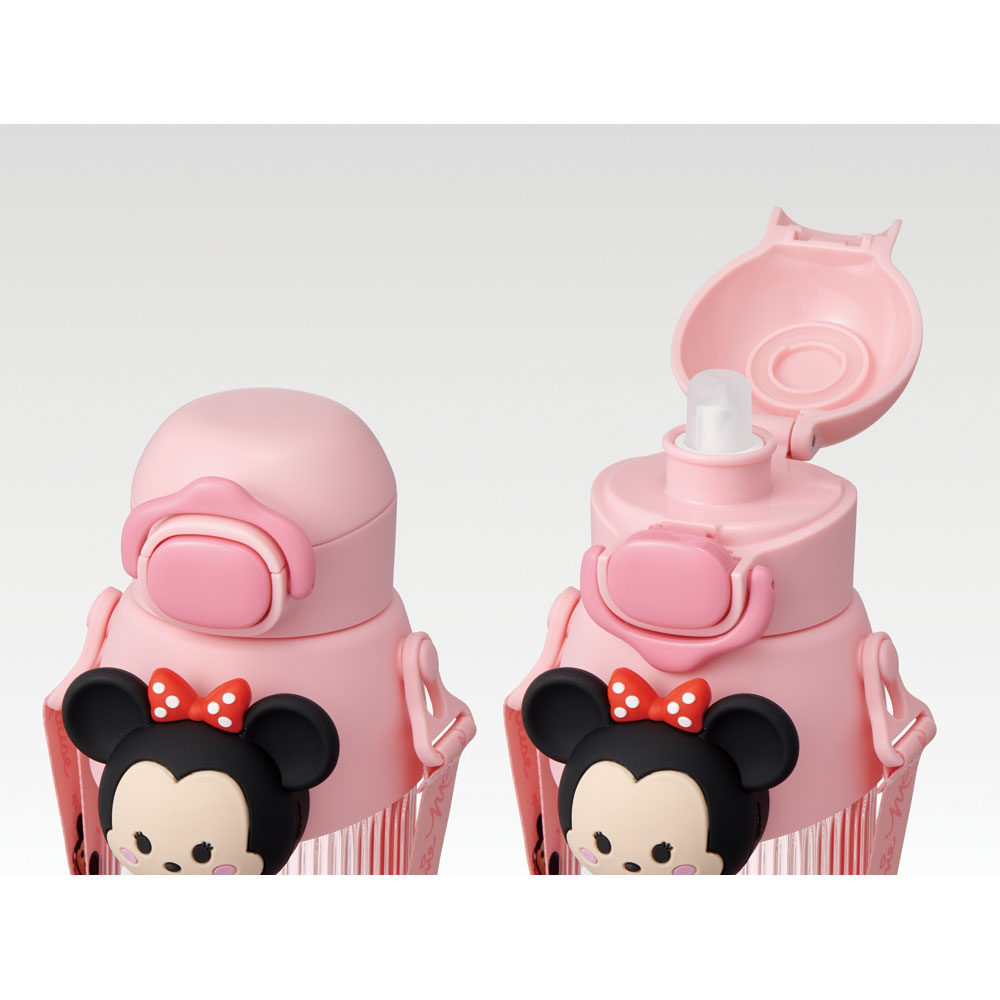 【送料無料】立体 マスコット 付き ストロー ボトル 水筒 590ml 子供 キッズ かわいい スケーター skater PMSHP6 ディズニー ツムツム ミニー Disney 男の子 女の子