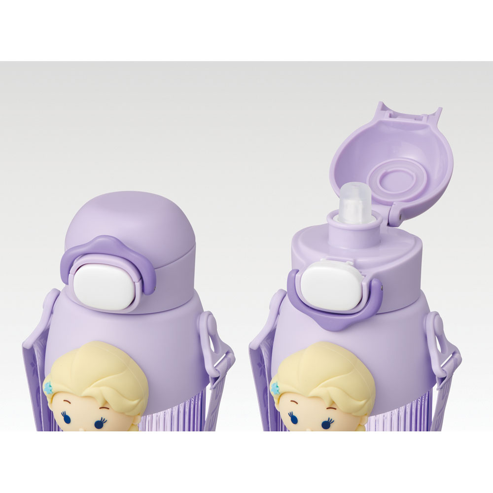【送料無料】立体 マスコット 付き ストロー ボトル 水筒 590ml 子供 キッズ かわいい スケーター skater PMSHP6 ディズニー ツムツム エルサ Disney 男の子 女の子