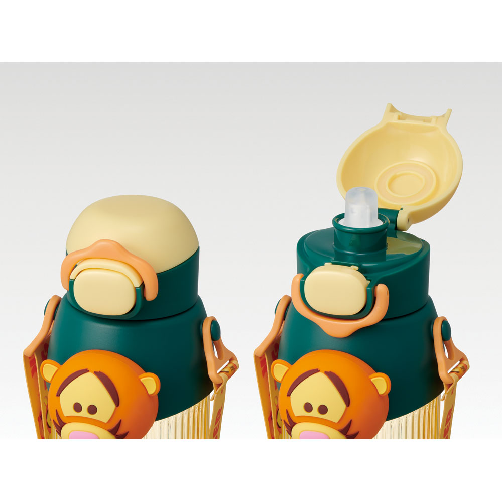 【送料無料】立体 マスコット 付き ストロー ボトル 水筒 590ml 子供 キッズ かわいい スケーター skater PMSHP6 ディズニー ツムツム ティガー Disney 男の子 女の子