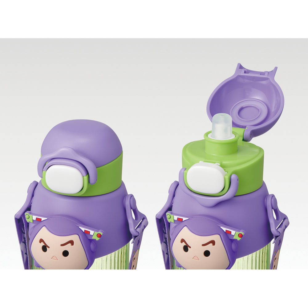 【送料無料】立体 マスコット 付き ストロー ボトル 水筒 590ml 子供 キッズ かわいい スケーター skater PMSHP6 ディズニー ツムツム バズ Disney 男の子 女の子