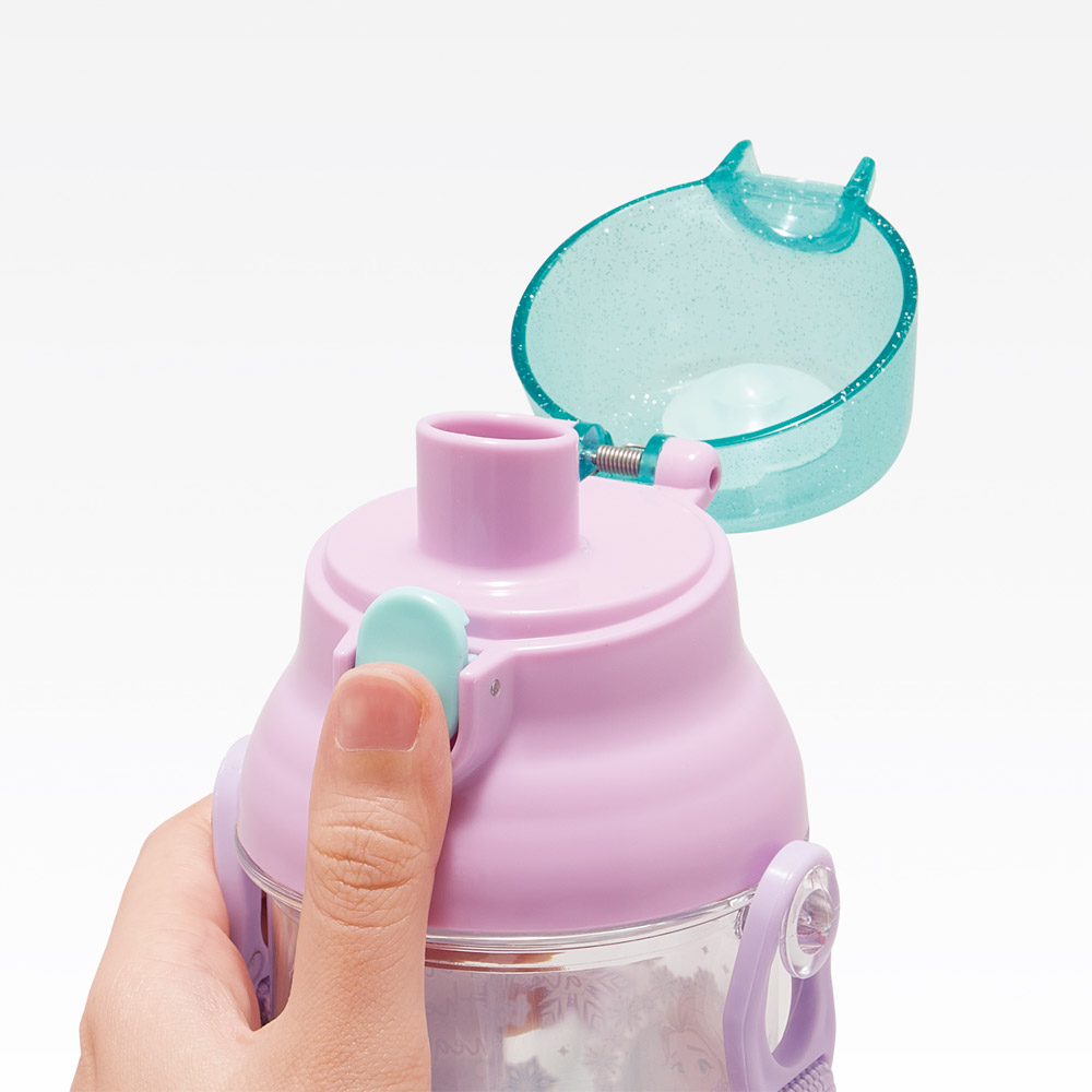 水筒 キッズ ワンタッチ プラスチック 直飲み クリア ボトル 480ml skater スケーター PSB5TR 透明 アナと雪の女王 25年 アナ雪 ディズニー 女の子 女子