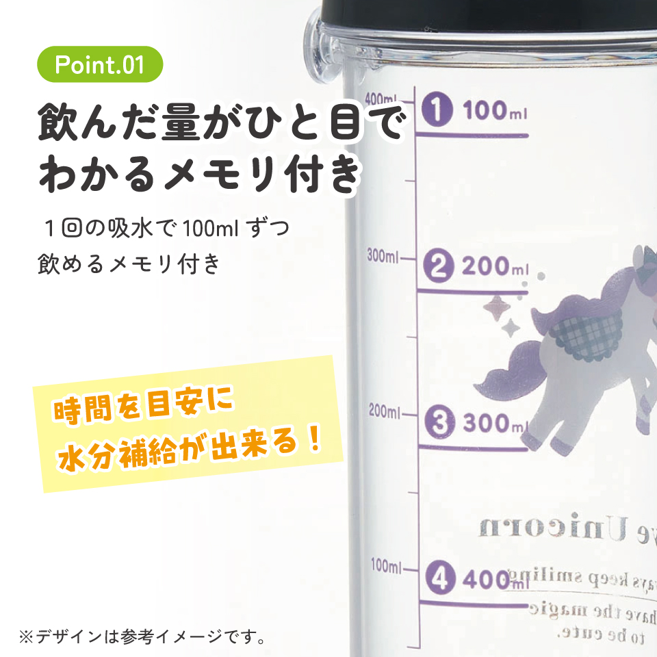 健康クリアマーカーボトル 480ml ラブユニコーン/PSB5TRC_4973307664410/スケーター