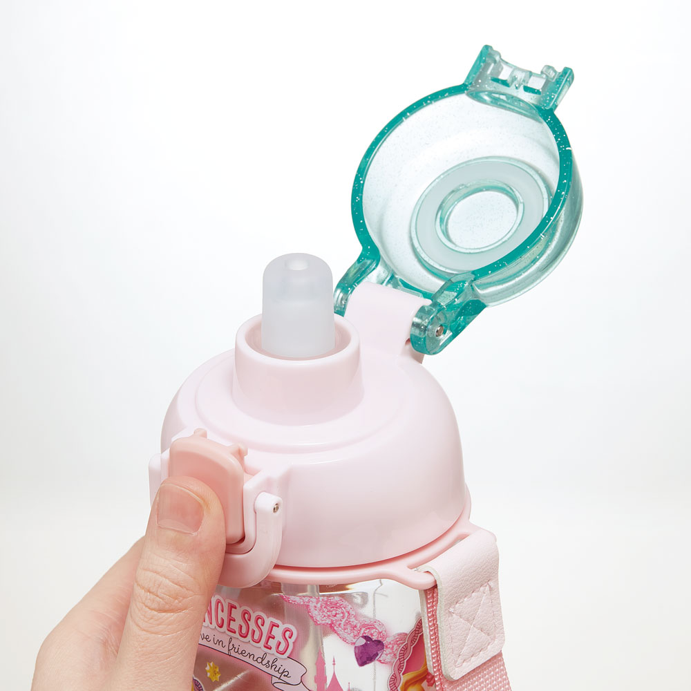 【送料無料】ワンプッシュ ストロー ボトル 水筒 630ml 透明 クリア 子供 キッズ かわいい スケーター skater PSHPO6 ディズニー プリンセス 女の子 女子