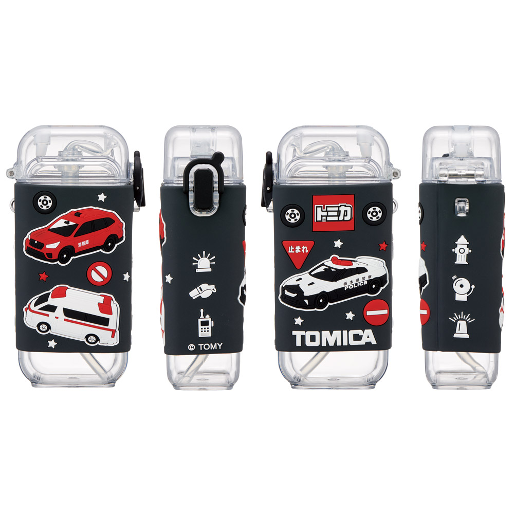 スクエア ストロー ボトル 水筒 ワンプッシュ 260ml 子供 キッズ キャラクター スケーター skater PSQ3ST トミカ tomica 車 くるま 男の子 男子 男児【水分 補給 こども ショルダー ベルト】