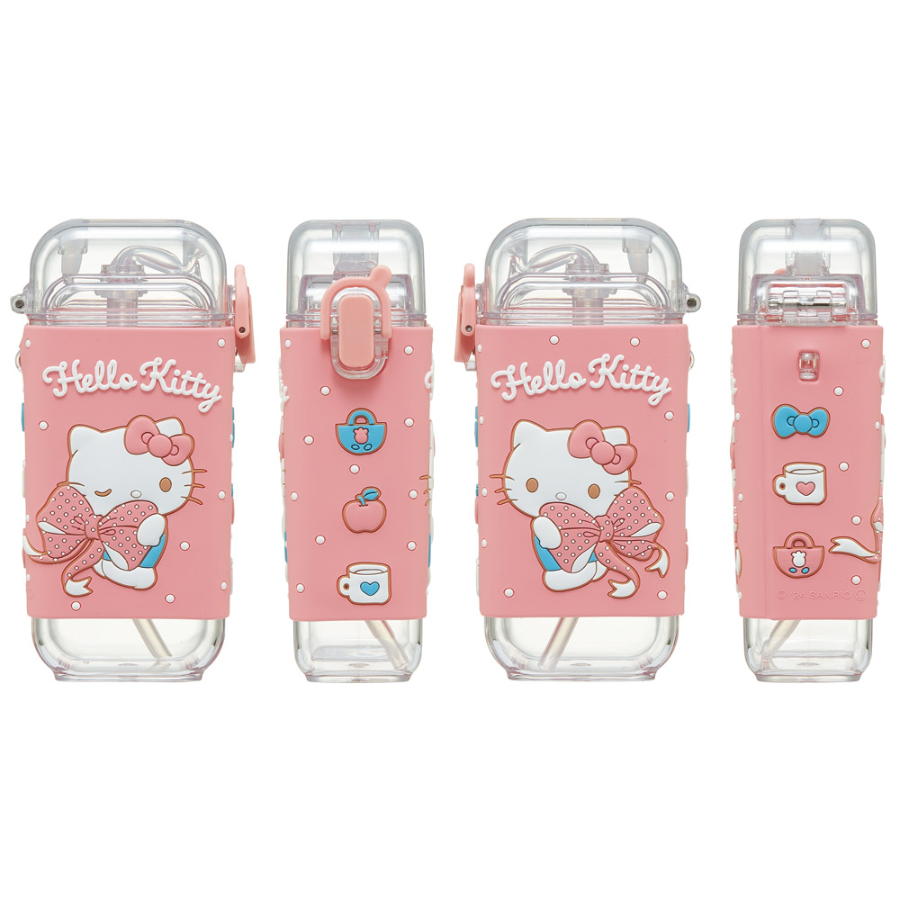 スクエア ストロー ボトル 水筒 ワンプッシュ 260ml 子供 キッズ キャラクター スケーター skater PSQ3ST キティ ハローキティ キティちゃん 女の子【水分 補給 こども ショルダー ベルト】