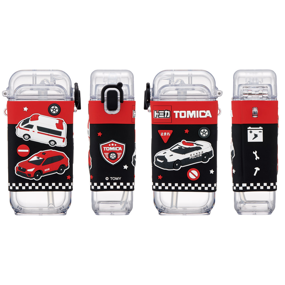 スクエア ストロー ボトル 水筒 ワンプッシュ 450ml 子供 キッズ キャラクター スケーター skater PSQ5ST トミカ tomica 車 くるま 男の子 男子 男児【水分 補給 こども ショルダー ベルト】