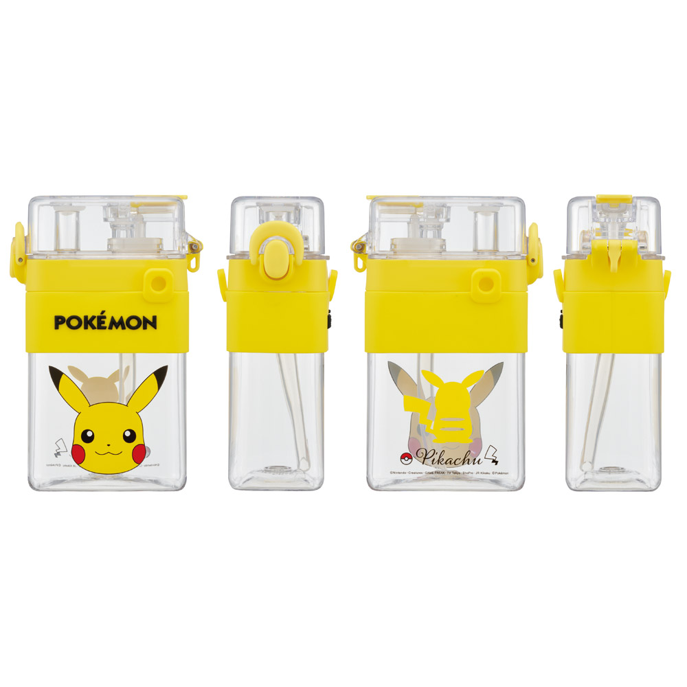 スクエア 2WAY ボトル 水筒 ストロー 直飲み 600ml 子供 キッズ キャラクター スケーター skater PSQW6 ポケットモンスター ポケモン ピカチュウ 男の子