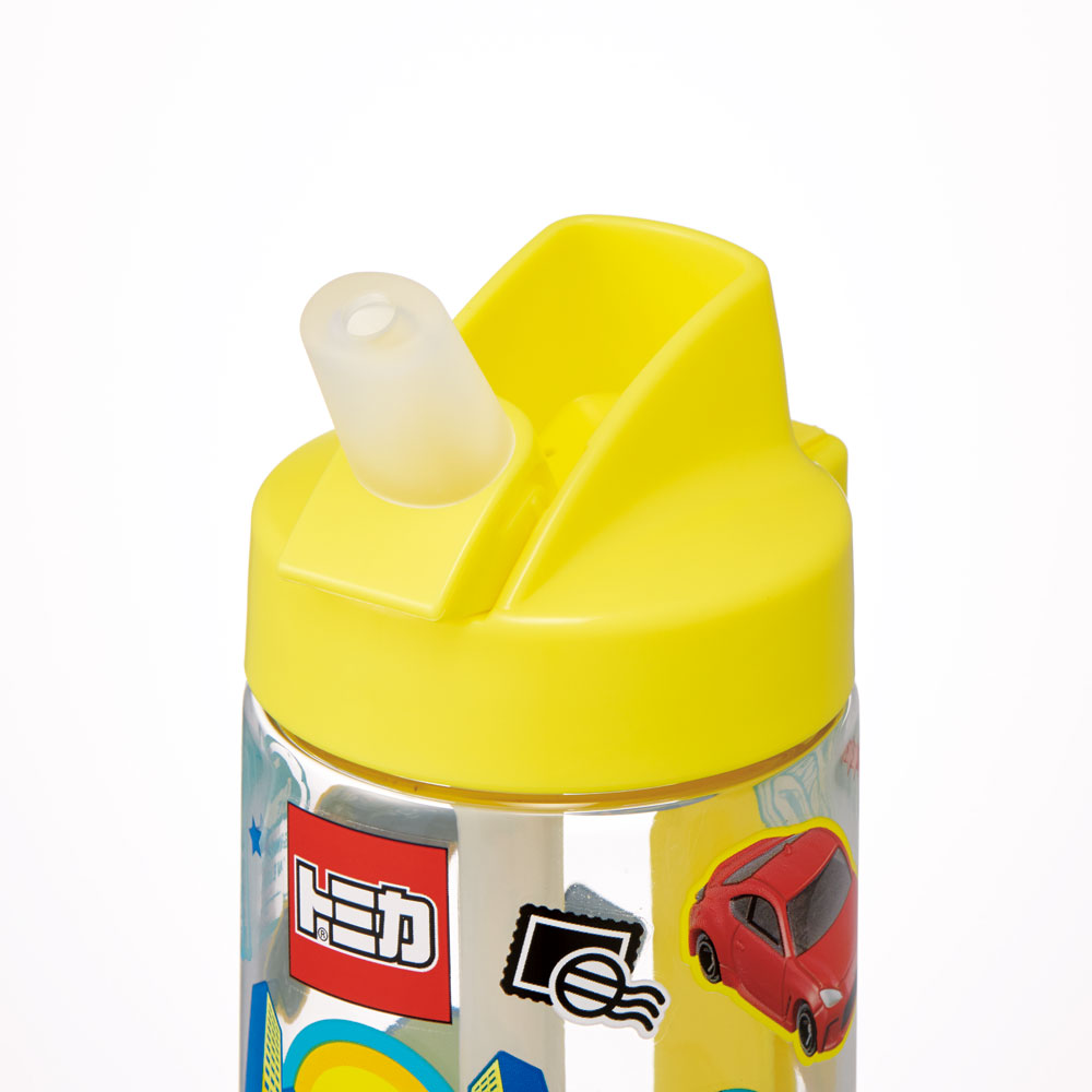 ストロー ボトル 水筒 500ml スパウト型 プラスチック クリア キッズ 子供 スケーター skater PSTB5 トミカ tomica 車 くるま 男の子 男子 男児