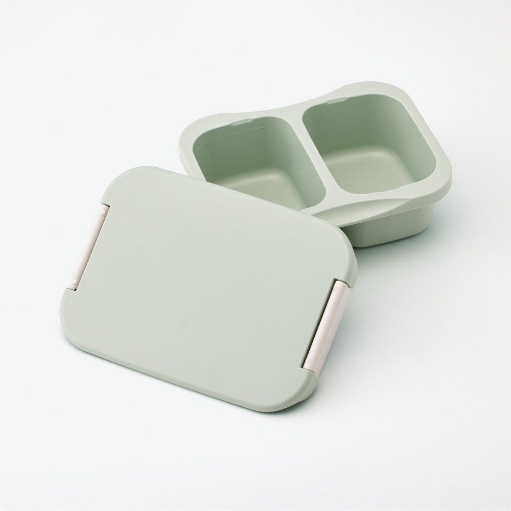 抗菌 セパレート型 弁当箱 500ml タイト ランチボックス 1段 一体型仕切り スケーター skater PTLBS5AG セピア カラー グリーン 緑 みどり【お弁当 一段 大人 子供 レンジ 食洗機 対応】