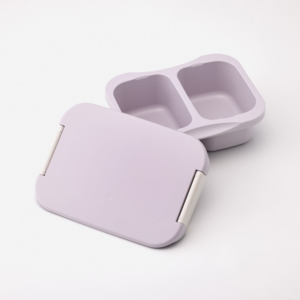 抗菌 セパレート型 弁当箱 500ml タイト ランチボックス 1段 一体型仕切り スケーター skater PTLBS5AG セピア カラー ラベンダー 紫 むらさき【お弁当 一段 大人 子供 レンジ 食洗機 対応】