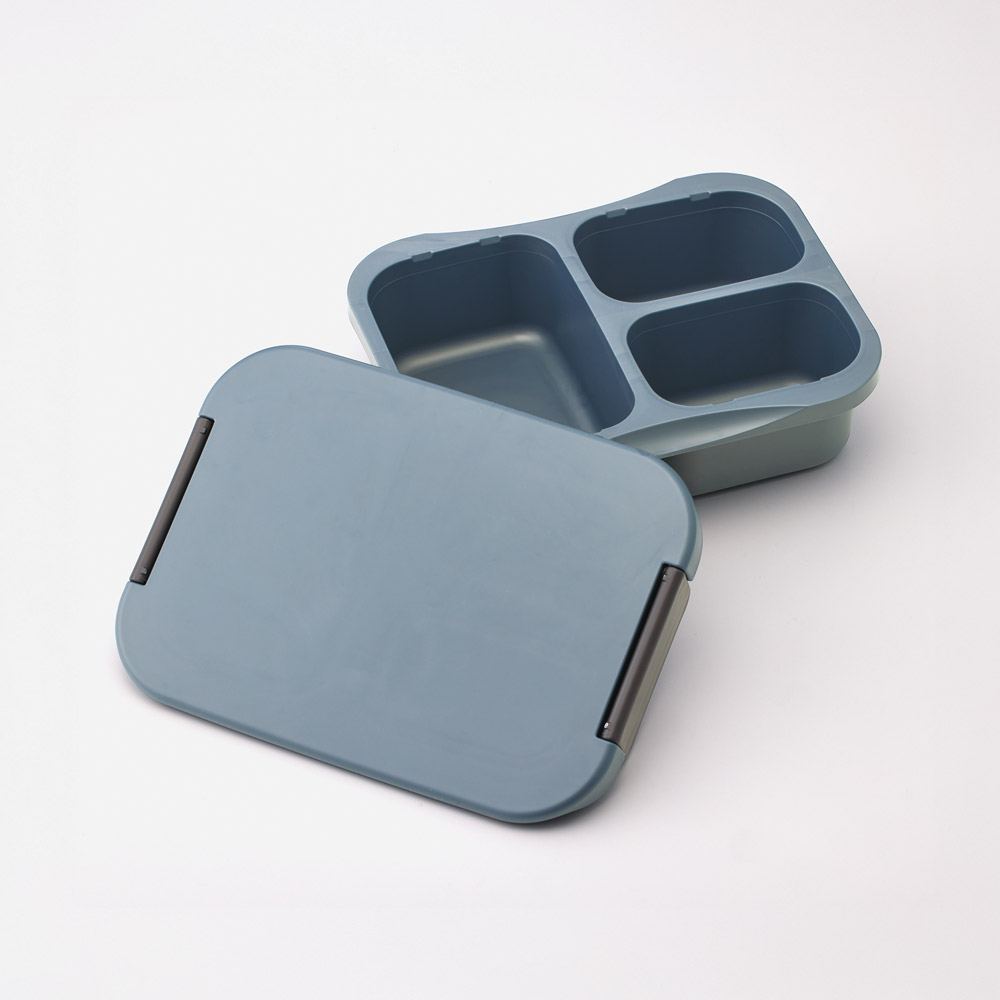 抗菌 セパレート型 弁当箱 900ml タイト ランチボックス 1段 一体型仕切り スケーター skater PTLBS9AG アッシュカラー アッシュブルー【お弁当 一段 大人 子供 レンジ 食洗機 対応】