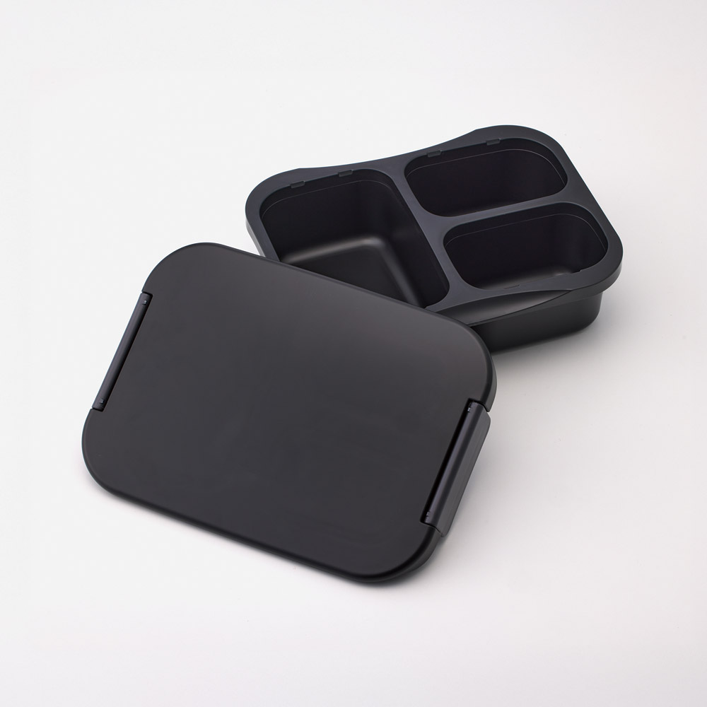 抗菌 セパレート型 弁当箱 900ml タイト ランチボックス 1段 一体型仕切り スケーター skater PTLBS9AG アッシュカラー アッシュブラック【お弁当 一段 大人 子供 レンジ 食洗機 対応】