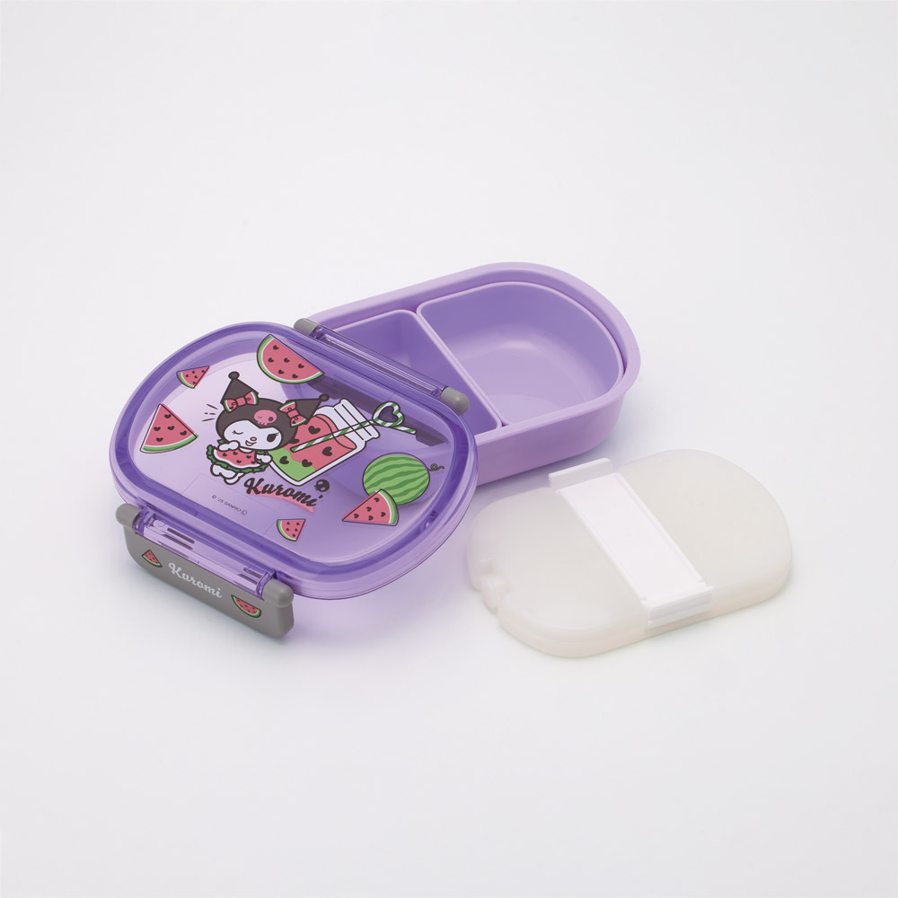 スケーター 保冷 お弁当箱 子供 360ml タイト ランチボックス 1段 弁当箱 レンジ対応 skater QA2BNIC スイカマニア クロミ クロミちゃん サンリオ 女の子 女子【保冷剤 キャラクター 一段 丸型 可愛い 幼稚園 キッズ】