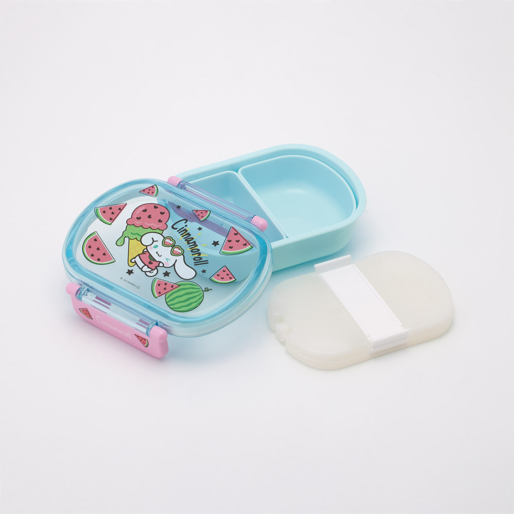 スケーター 保冷 お弁当箱 子供 360ml タイト ランチボックス 1段 弁当箱 レンジ対応 skater QA2BNIC スイカマニア シナモロール シナモン サンリオ 女の子 女子【保冷剤 キャラクター 一段 丸型 可愛い 幼稚園 キッズ】