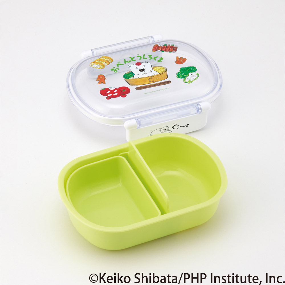 抗菌おかずがつぶれにくい ふわっとフタお弁当箱 1段/360ml しろくまシリーズ/QAF2BAAG_4973307677496