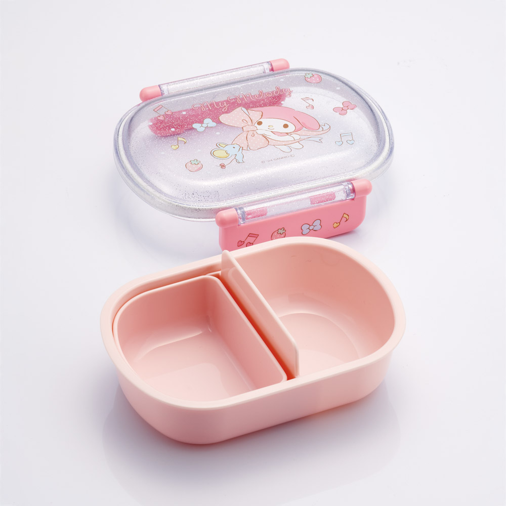 抗菌おかずがつぶれにくい ふわっとフタお弁当箱 1段/360ml マイメロディ ビッグリボン/QAF2BAAG_4973307686498
