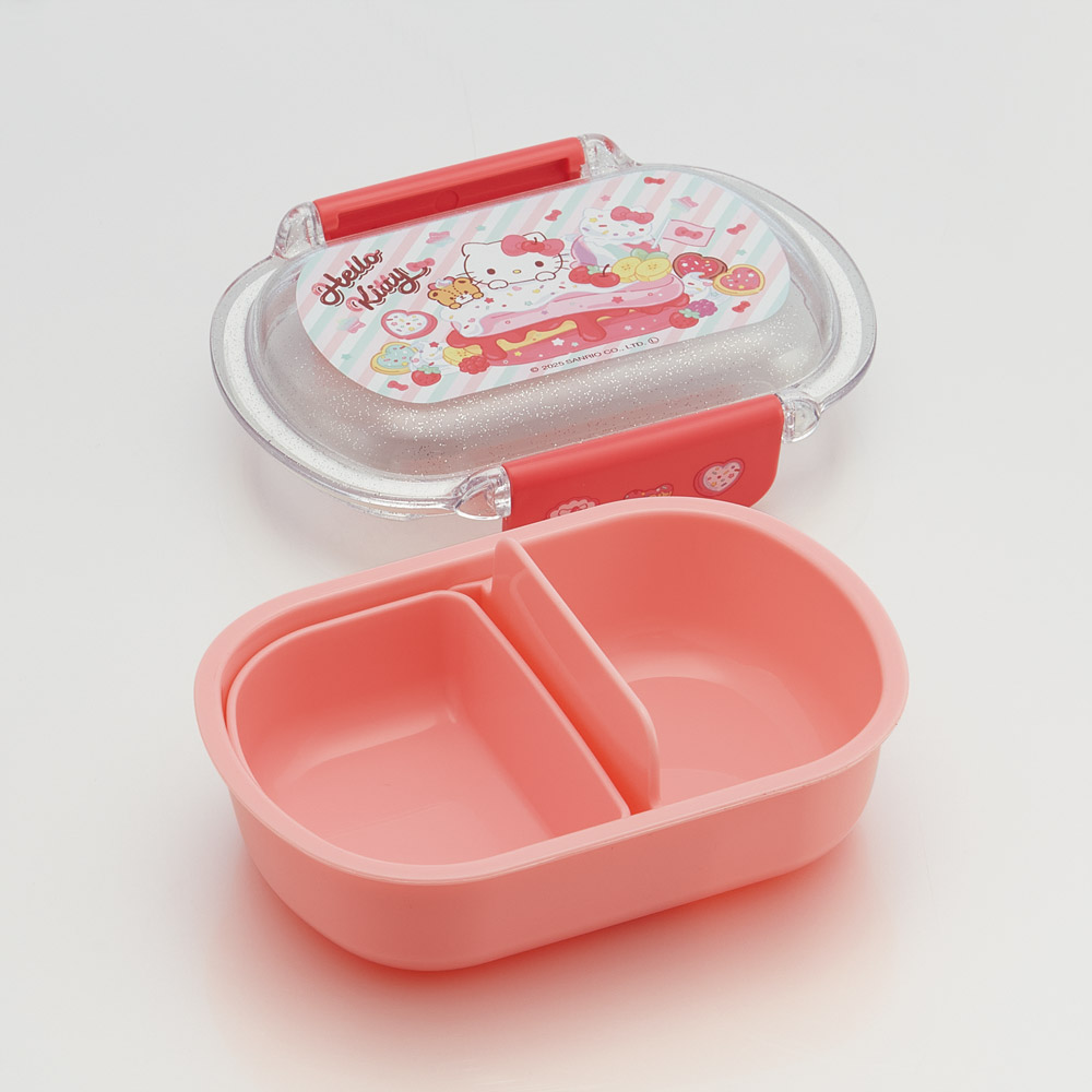 スケーター お弁当箱 子供 360ml 洗いやすい パッキン 日本製 食洗機対応 ふわっと型ふた skater QTAF2BA キティ ハローキティ キティちゃん サンリオ 女の子【キャラクター 1段 ランチボックス 丸型 幼稚園 キッズ】