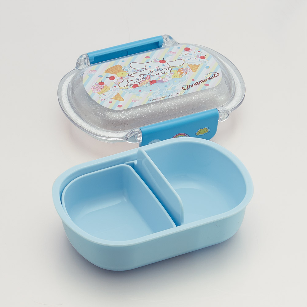 スケーター お弁当箱 子供 360ml 洗いやすい パッキン 日本製 食洗機対応 ふわっと型ふた skater QTAF2BA シナモロール ファンシー スナックスイーツ シナモン サンリオ 女の子 女子【キャラクター 1段 ランチボックス 丸型 幼稚園 キッズ】