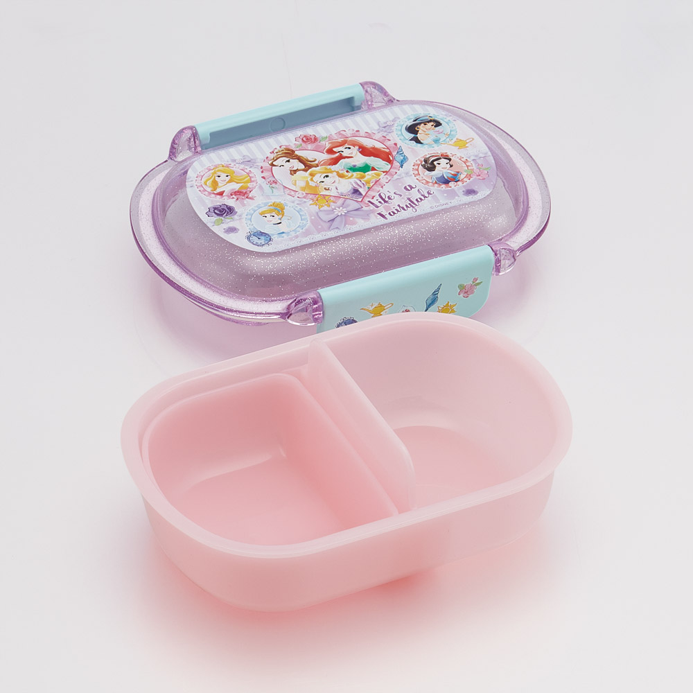 スケーター お弁当箱 子供 360ml 洗いやすい パッキン 日本製 食洗機対応 ふわっと型ふた skater QTAF2BA ディズニー プリンセス 26年 女の子 女子【キャラクター 1段 ランチボックス 丸型 幼稚園 キッズ】